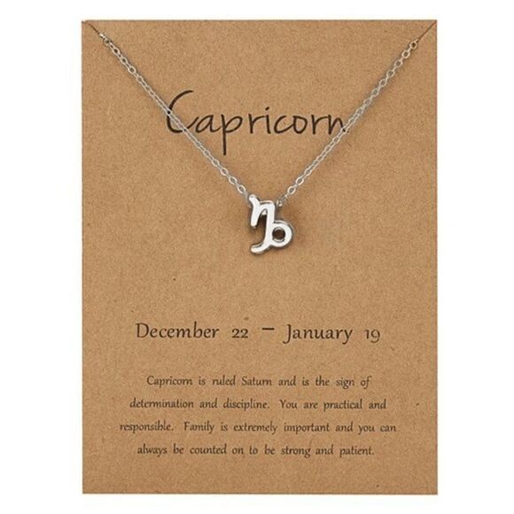 2/$21 Silver Stylish Constellation Symbol Necklace - Capricorn - Picture 1 of 3